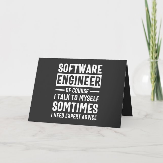 Funny Programming Software Engineer Gift Holiday Card (Front)