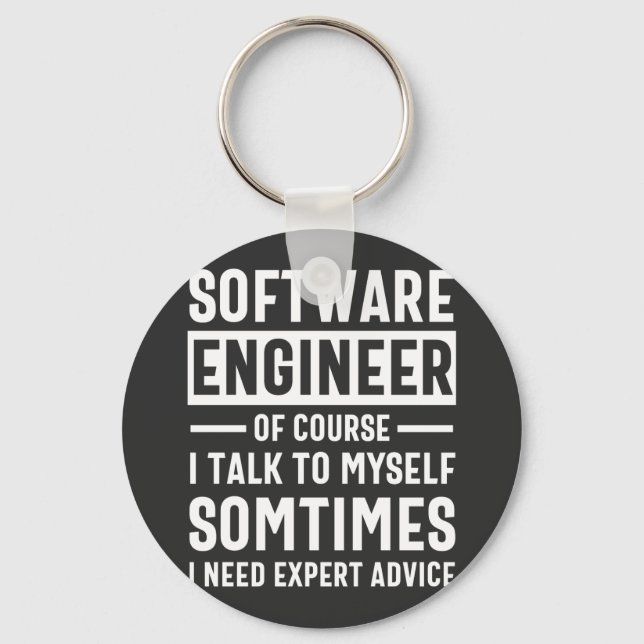 Funny Programming Software Engineer Gift Key Ring (Front)