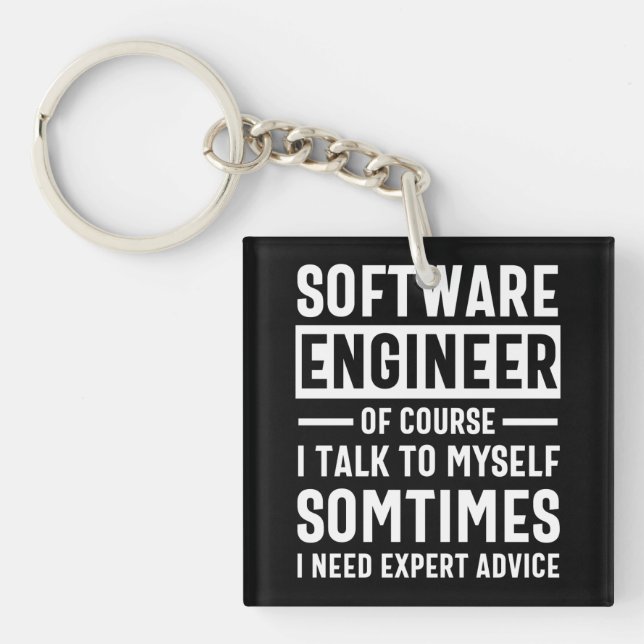 Funny Programming Software Engineer Gift Key Ring (Front)