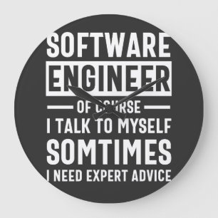 Funny Programming Software Engineer Gift Large Clock