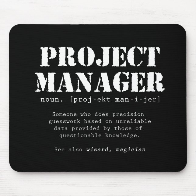 Funny Project Manager Dictionary Definition Mouse Mat (Front)