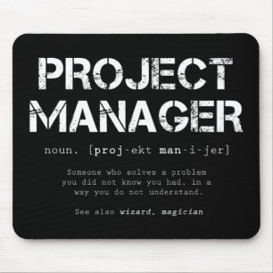 Funny Project Manager Dictionary Definition Mouse Mat