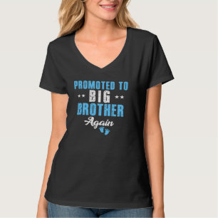 Funny Promoted To Big Bro Vintage Levelled Up To B T-Shirt
