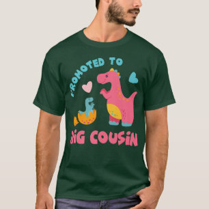 Funny Promoted To Big Cousin Cute Dinosaurs Family T-Shirt
