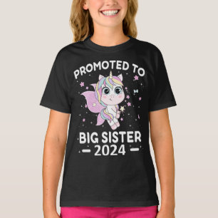 Funny Promoted to Big Sister 2024 T-Shirt