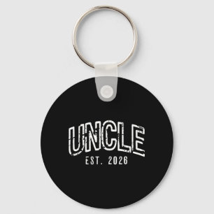 Funny Promoted to New Uncle Est 2026 First Time Key Ring