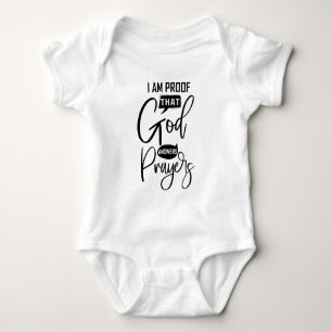 Funny proof God answers prayers unisex Baby Bodysuit