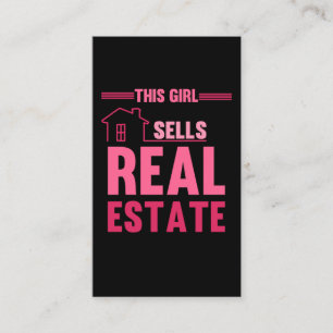 Funny Property Investor Girl Real Estate Agent Business Card
