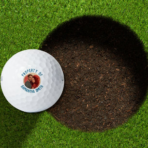 Funny Property of {Name} Photo Simple Personalised Golf Balls
