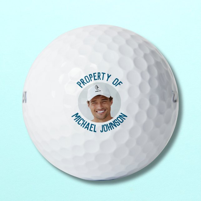 Funny Property of {Name} Photo Simple Personalized Golf Balls (Creator Uploaded)