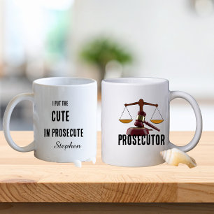 Funny prosecutor lawyer typography  coffee mug