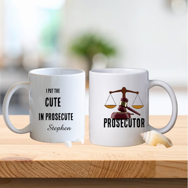Funny prosecutor lawyer typography  coffee mug (Creator Uploaded)