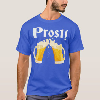 Funny Prost Beer American German Flag Oktoberfest  T-Shirt