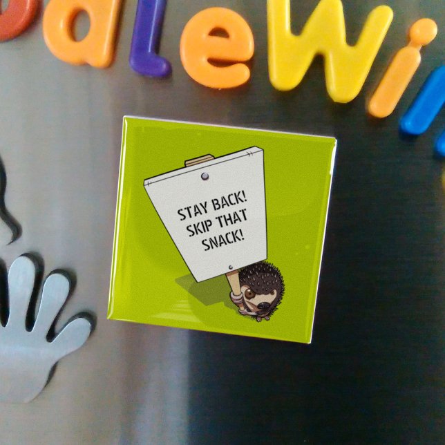 Funny Protestor With Placard Cartoon Hedgehog Magnet (Creator Uploaded)