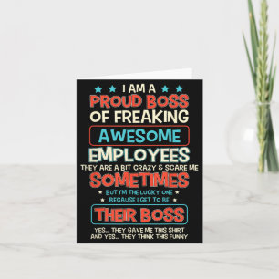 Funny Proud Boss Employee Appreciation Office Men Card