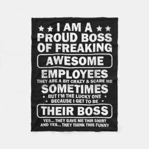 Funny Proud Boss Employee Appreciation Office Men Fleece Blanket