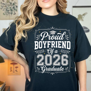 Funny Proud Boyfriend Class of 2026 Graduation  T-Shirt