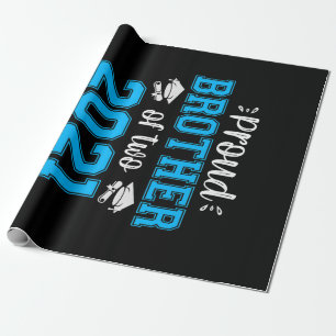Funny Proud Brother of 2021 Graduates T-shirt Wrapping Paper