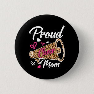 Funny Proud Cheer Mum Leopard Mothers Day Women  6 Cm Round Badge