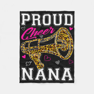 Funny Proud Cheer Nana Leopard Mothers Day Women  Fleece Blanket