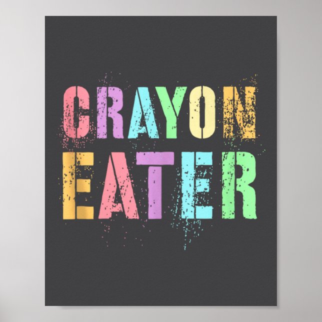 Funny Proud Crayon Eater Military Veteran Dad Offi Poster (Front)