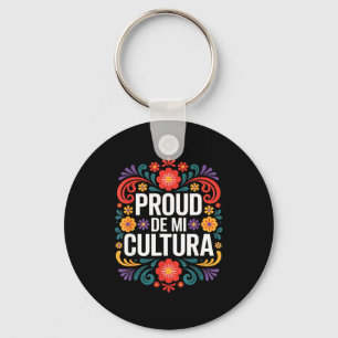 Funny proud de mi cultura mexican heritage saying key ring