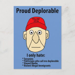 Funny Proud Deplorable Political Cartoon Postcard