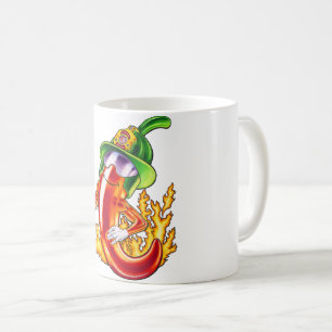 Funny Proud Firefighter Chilli On Fire Gives Thumb Coffee Mug