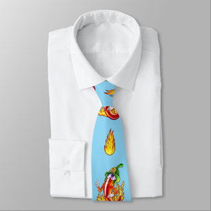 Funny Proud Firefighter Chilli Tie