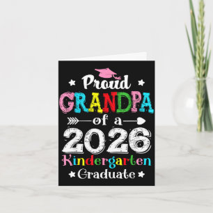 Funny proud grandpa of a class of 2026 kindergarte card