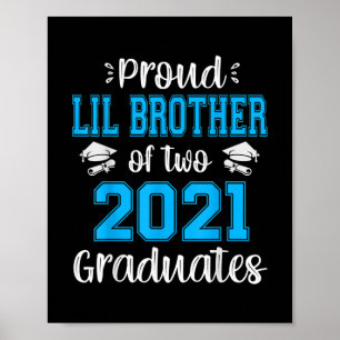 Funny Proud Lil Brother Of 2021 Graduates Poster