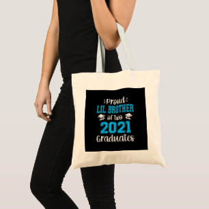 Funny Proud Lil Brother Of 2021 Graduates Tote Bag