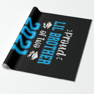 Funny Proud Lil Brother Of 2021 Graduates Wrapping Paper