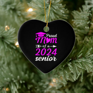 Funny Proud Mum Of A 2024 Senior Graduation Gift Ceramic Tree Decoration