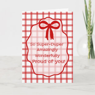 Funny Proud of You Modern Red Girly Card