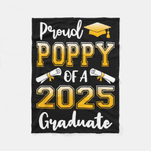 Funny Proud Poppy Of A Cl Of 2025 Graduate Fleece Blanket