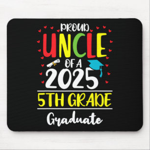 Funny Proud Uncle Of A Cl Of 2025 5th Grade Gradua Mouse Mat