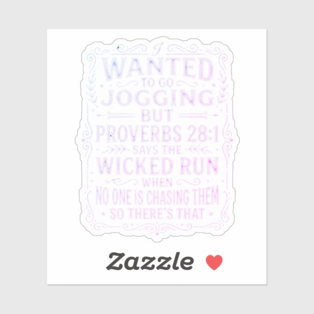 Funny Proverbs 28:1 Jogging Humour Saying (Sheet)