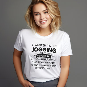 Funny Proverbs 28:1 Jogging Shirt – Christian Humo