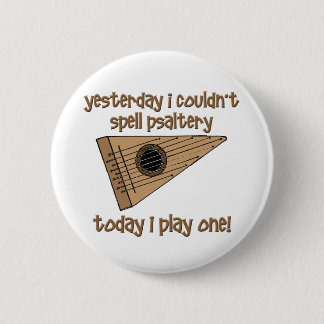 funny psaltery 6 cm round badge