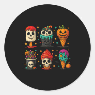Funny Psicle Summer Horror Halloween Ice Cream Sum Classic Round Sticker