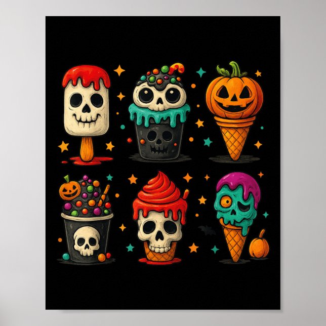 Funny Psicle Summer Horror Halloween Ice Cream Sum Poster (Front)