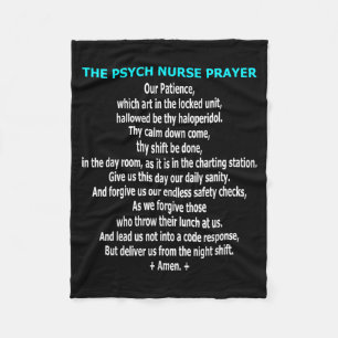 Funny Psych Nurse Prayer Psychiatric Mental Health Fleece Blanket