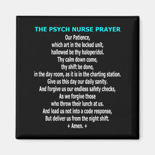Funny Psych Nurse Prayer Psychiatric Mental Health Magnet