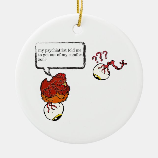 Funny Psychiatrist Gifts Ceramic Tree Decoration (Front)