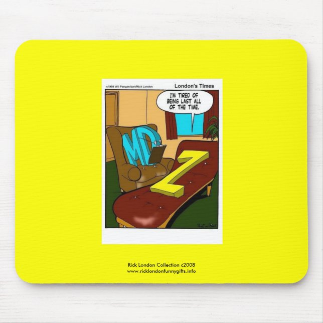 Funny Psychiatry Cartoon On Quality Poster Mouse Mat (Front)