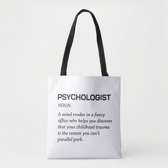 Funny Psychologist Definition Tote Bag (Front)
