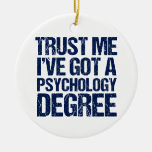 Funny Psychology Graduation Ceramic Tree Decoration
