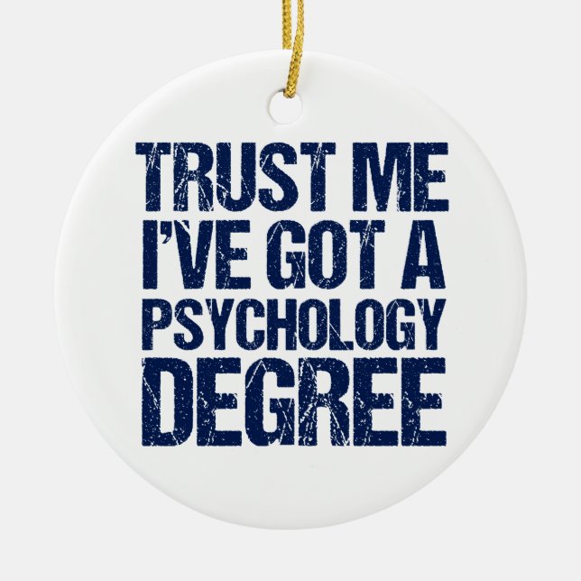 Funny Psychology Graduation Ceramic Tree Decoration (Front)