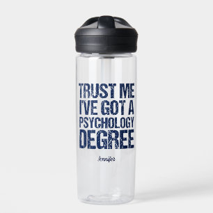 Funny Psychology Graduation Custom Psychologist Water Bottle